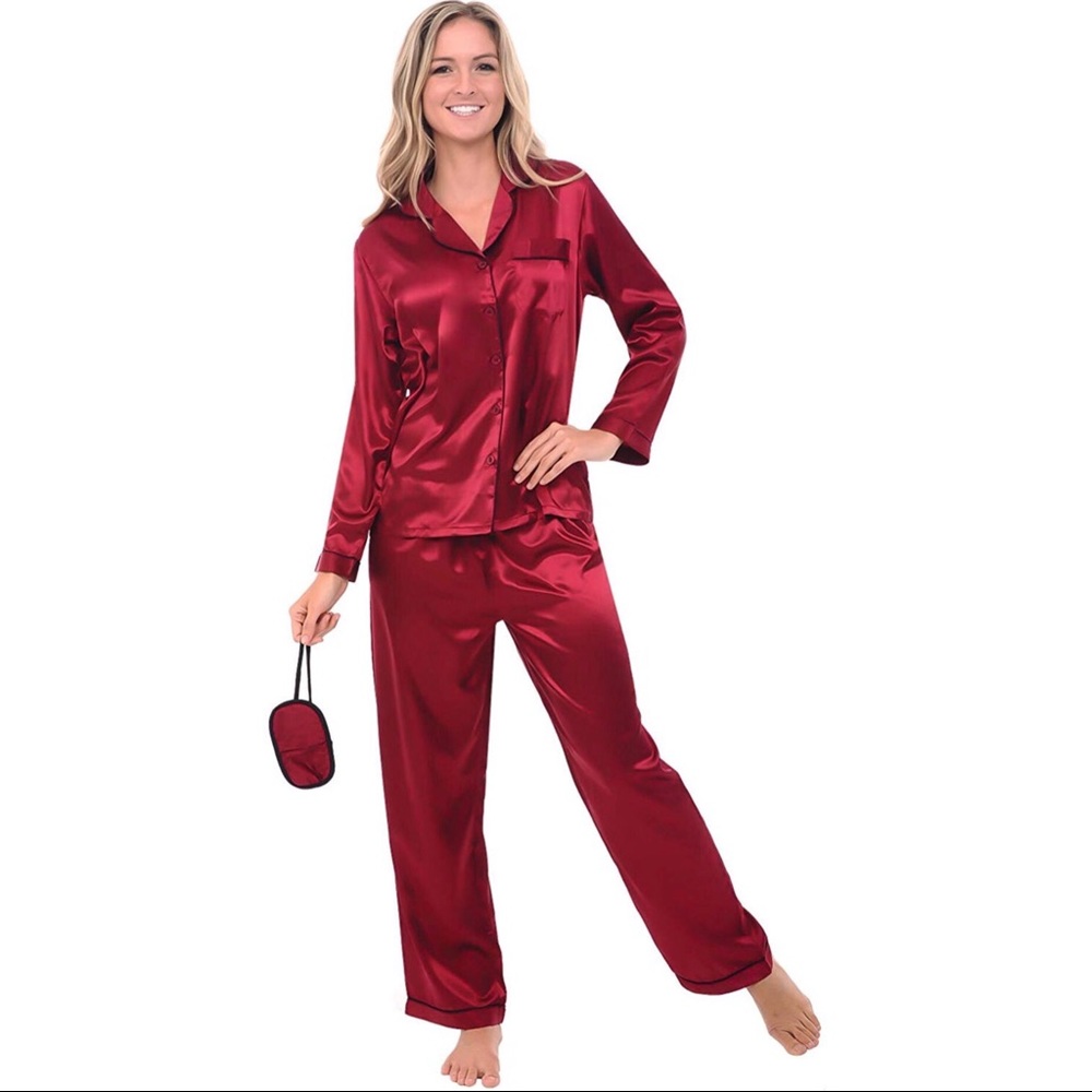 NWT Burgundy Satin Pajamas